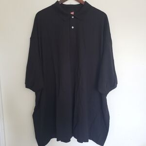 Hanes Black Polo Shirt Mens Size 6 XL New Eco Smart Comfort Blend Breathable